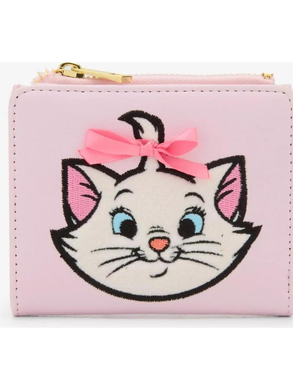 Disney The Aristocats Marie Wallet Furry Cat Face Flap Pink Bow Her Universe New